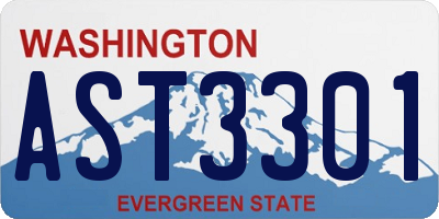 WA license plate AST3301