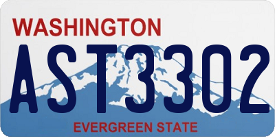 WA license plate AST3302