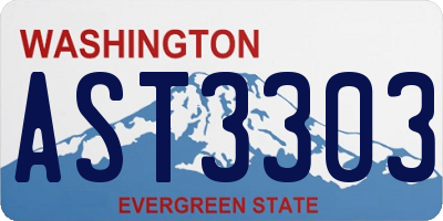 WA license plate AST3303