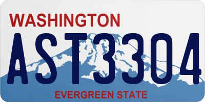 WA license plate AST3304