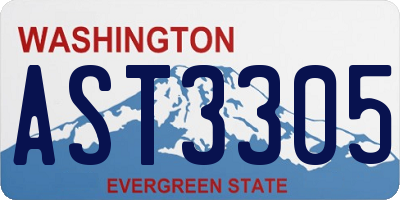 WA license plate AST3305