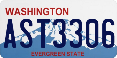 WA license plate AST3306