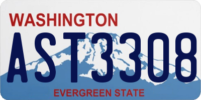WA license plate AST3308