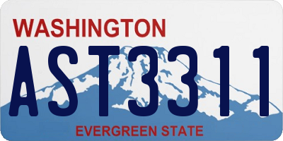 WA license plate AST3311