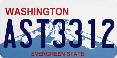 WA license plate AST3312