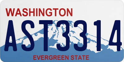 WA license plate AST3314