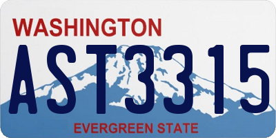 WA license plate AST3315