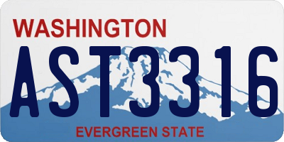 WA license plate AST3316