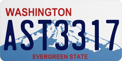 WA license plate AST3317