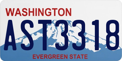 WA license plate AST3318