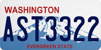 WA license plate AST3322