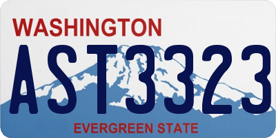 WA license plate AST3323