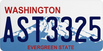 WA license plate AST3325