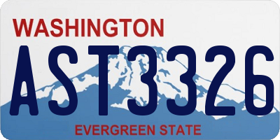 WA license plate AST3326