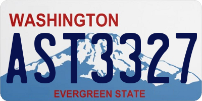 WA license plate AST3327