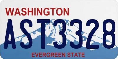 WA license plate AST3328