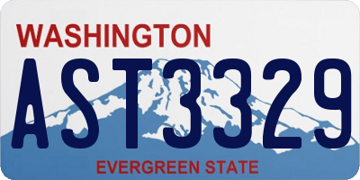WA license plate AST3329