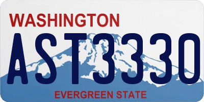 WA license plate AST3330