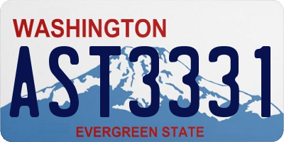 WA license plate AST3331