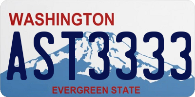 WA license plate AST3333