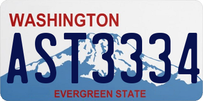 WA license plate AST3334