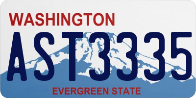WA license plate AST3335