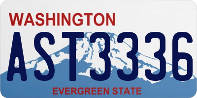 WA license plate AST3336