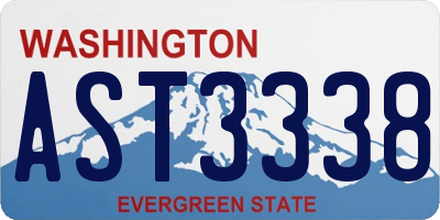 WA license plate AST3338