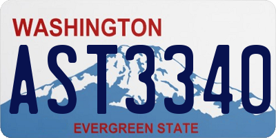 WA license plate AST3340