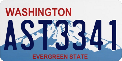 WA license plate AST3341