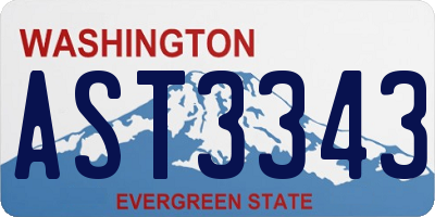 WA license plate AST3343