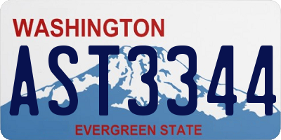 WA license plate AST3344
