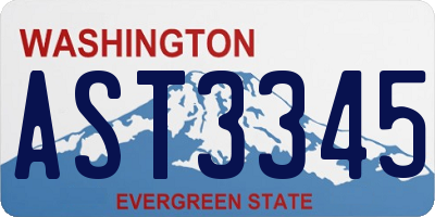 WA license plate AST3345