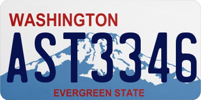 WA license plate AST3346