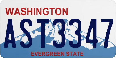 WA license plate AST3347