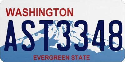 WA license plate AST3348