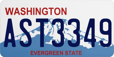 WA license plate AST3349