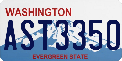 WA license plate AST3350