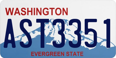 WA license plate AST3351