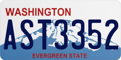 WA license plate AST3352