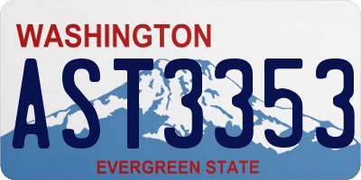 WA license plate AST3353