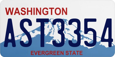 WA license plate AST3354