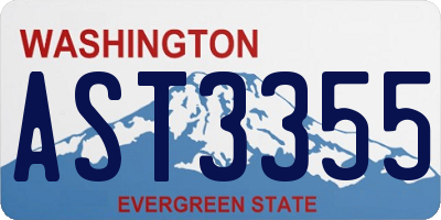 WA license plate AST3355