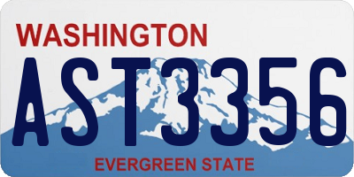 WA license plate AST3356
