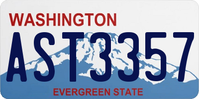 WA license plate AST3357