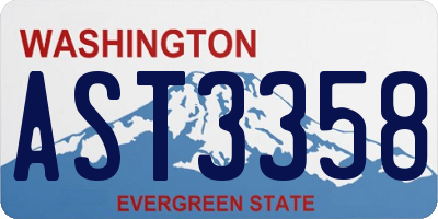 WA license plate AST3358
