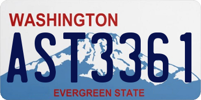 WA license plate AST3361