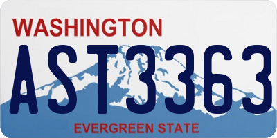 WA license plate AST3363