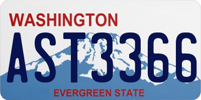 WA license plate AST3366