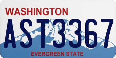 WA license plate AST3367
